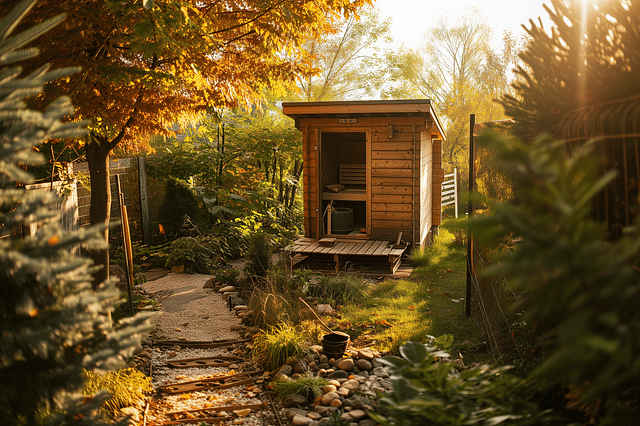 Building an outdoor sauna in the backyard