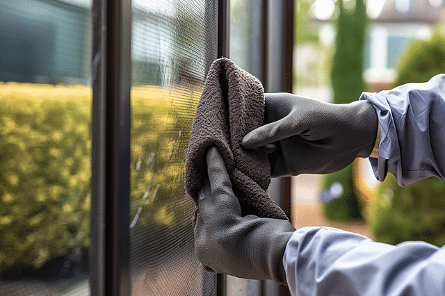 Cleaning patio screen enclosure