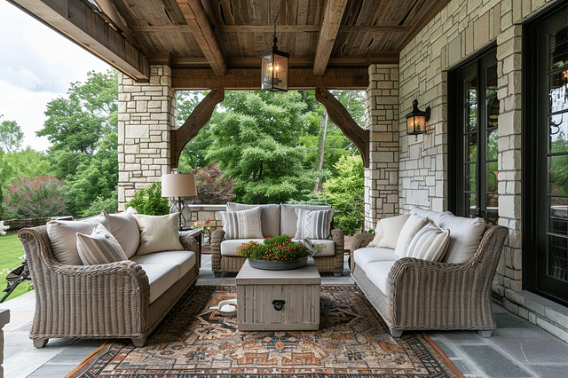 Cozy patio furniture selection