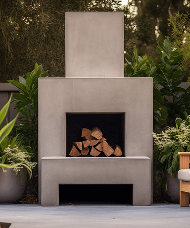 What are the best materials for a durable and stylish outdoor fireplace?