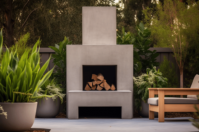What are the best materials for a durable and stylish outdoor fireplace?