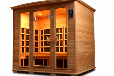 Heat Wave 4 Person Sauna Hemlock Wood Sonoma 9 Carbon Infrared Heaters MP3 Player Chromo Therapy Lighting 120V 2100W