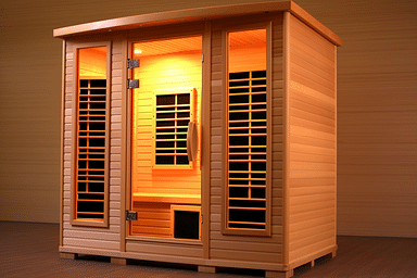 Heat Wave 4 Person Sauna Hemlock Wood Sonoma 9 Carbon Infrared Heaters MP3 Player Chromo Therapy Lighting 120V 2100W