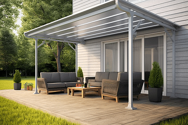 Palram - Canopia Feria Patio Cover 10' x 18' Gray/Clear Outdoor Canopy Awning for Patio, Waterproof Canopy, Patio Awning, Outside Canopy for Backyard, Outdoor Gazebo with 100% UV Protection