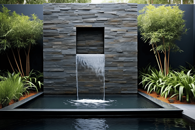 Sleek modern water feature