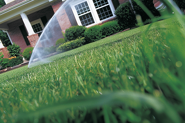 Sprinklers on grass
