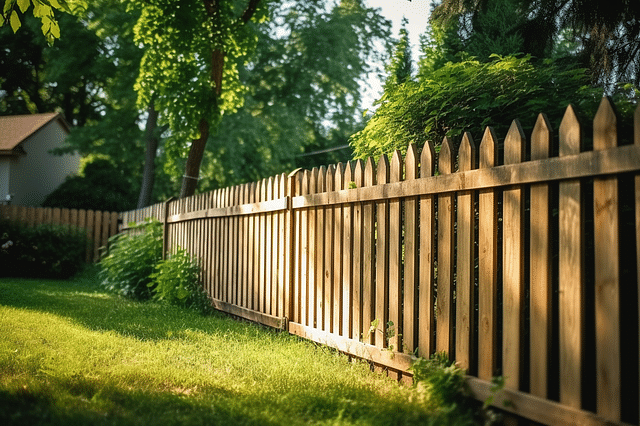 Fence bordering a property